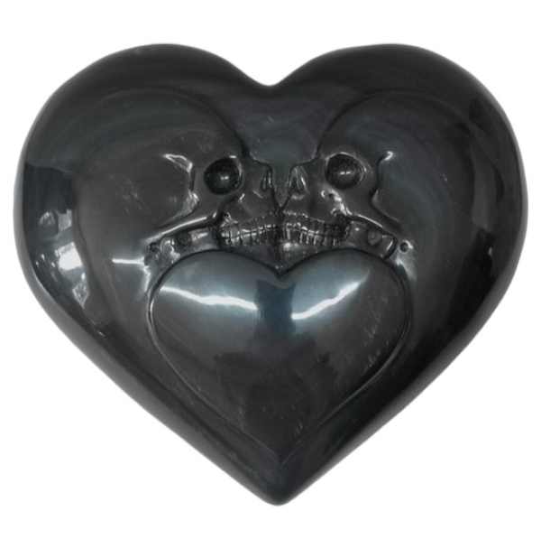 Rainbow Obsidian Skull Herz